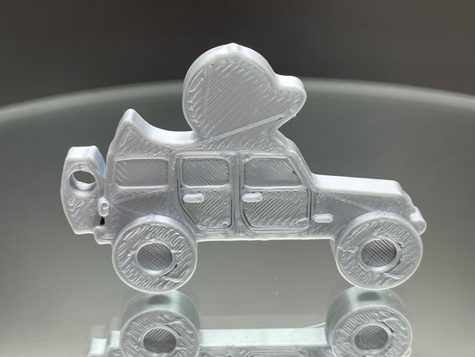 Silver Wrangler Style 3D Printed KeyChain Duck for Duck Duck Jeep Fans