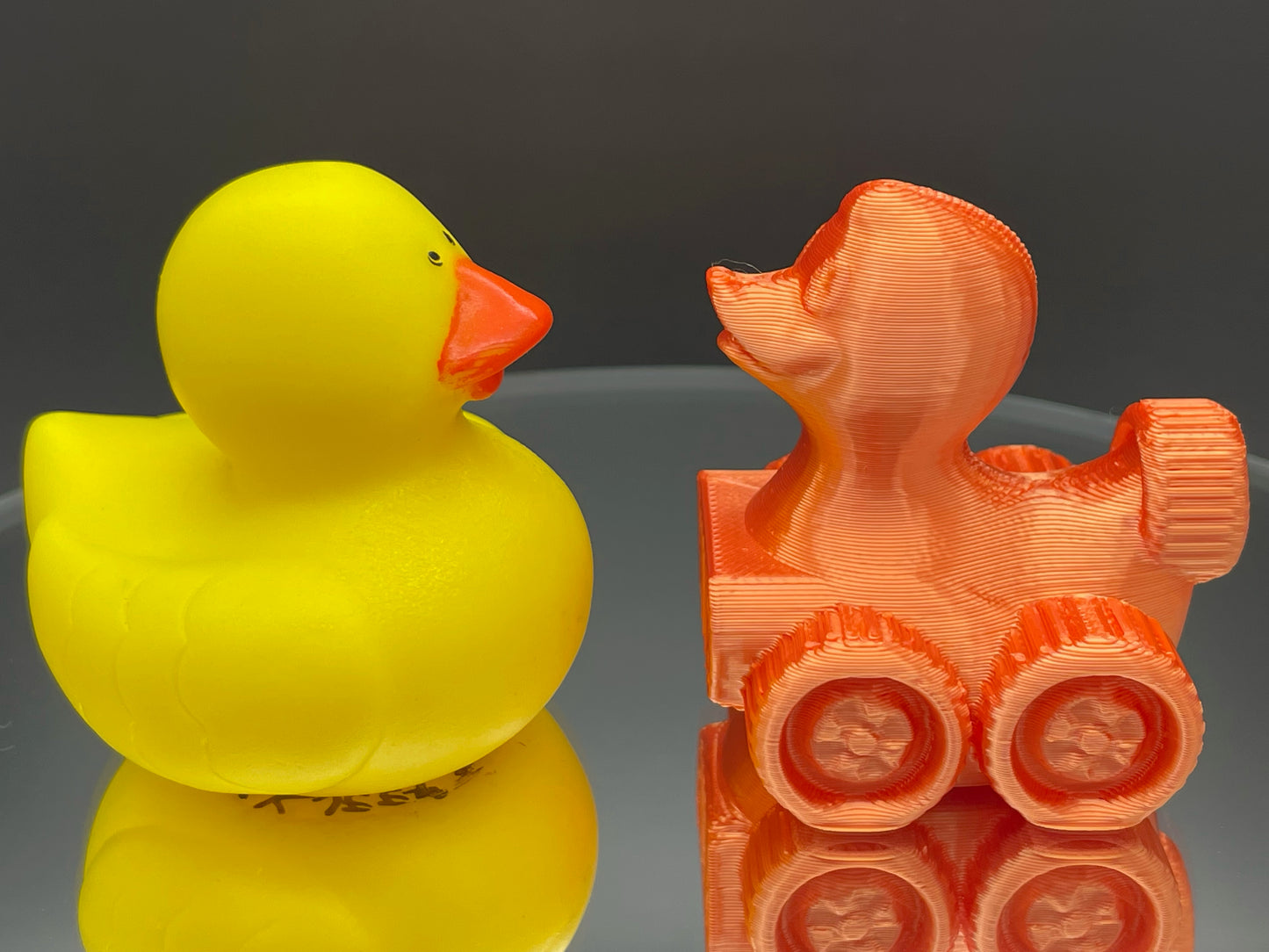 2 Inch Dragon Fire Orange 3D Printed 4x4 Ducks for Duck Duck Jeep Ducking