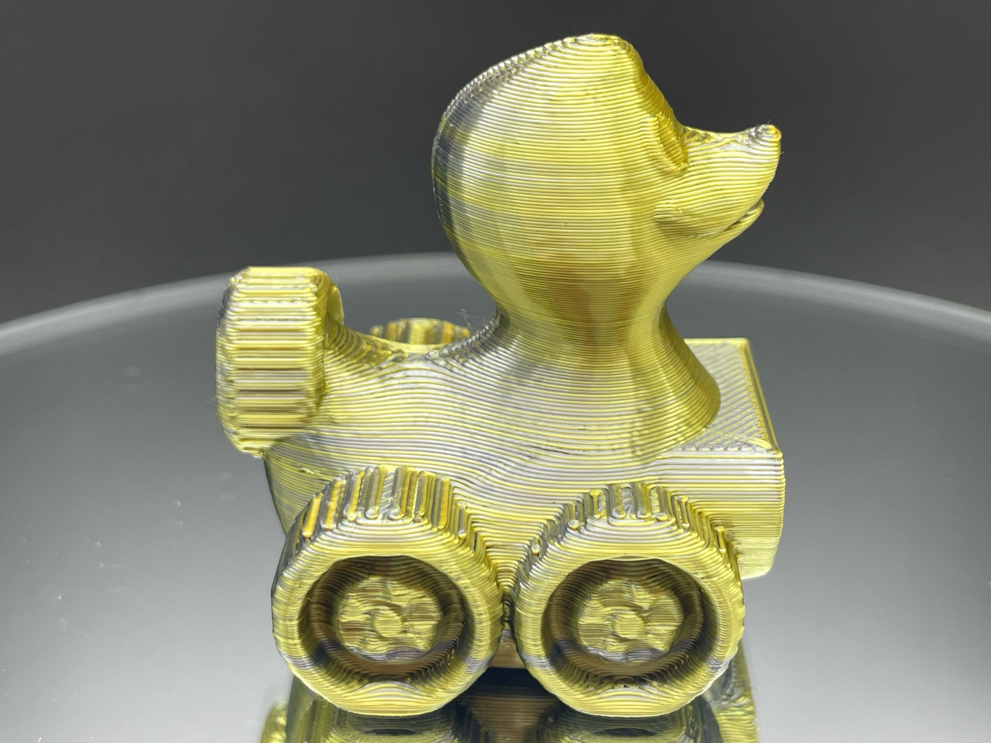 2 Inch Gold Chameleon 3D Printed 4x4 Ducks for Duck Duck Jeep Ducking