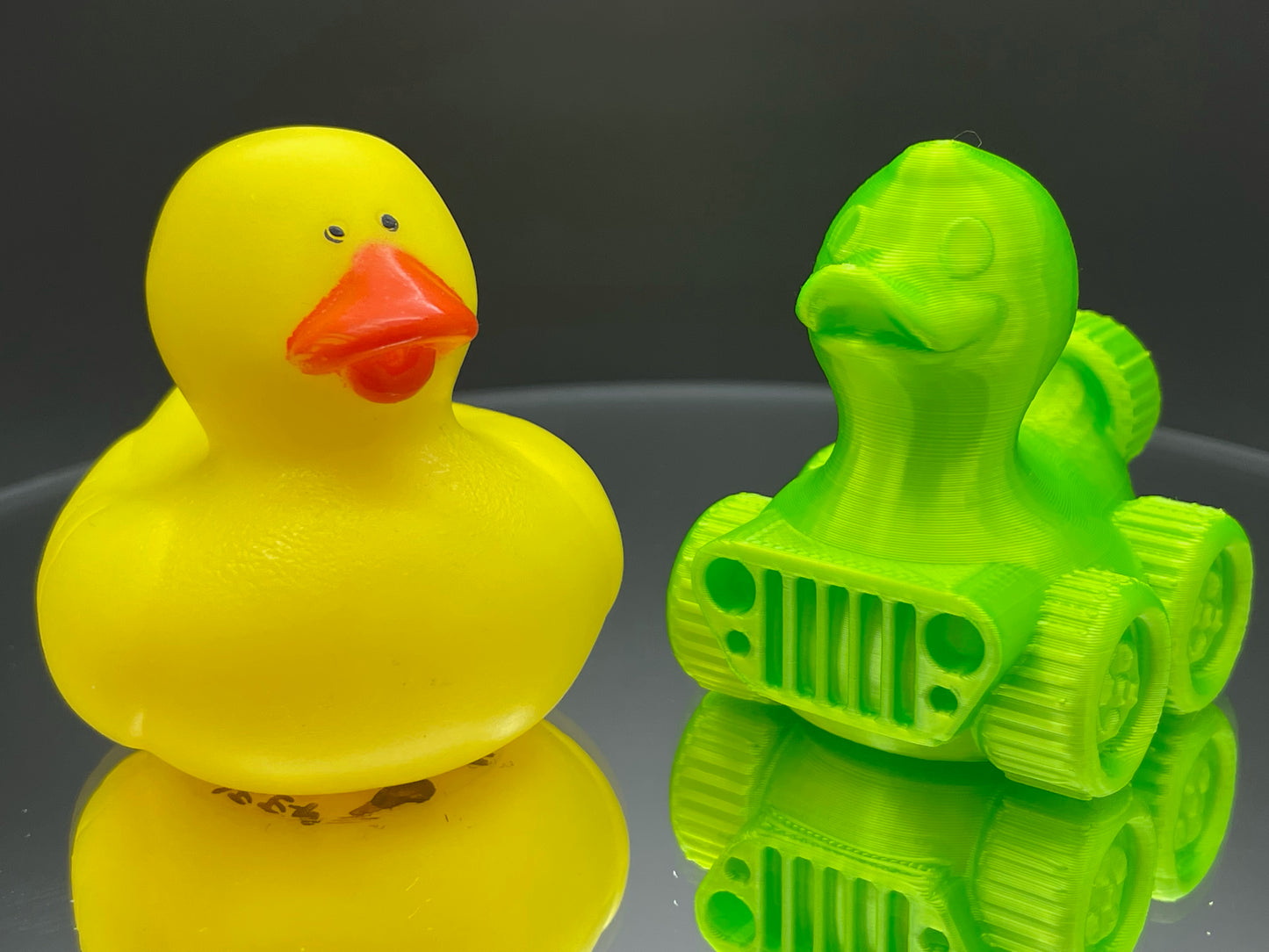 2 Inch High Velocity Color 3D Printed 4x4 Ducks for Duck Duck Jeep Ducking