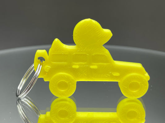 Yellow Wrangler Style 3D Printed KeyChain Duck for Duck Duck Jeep Fans