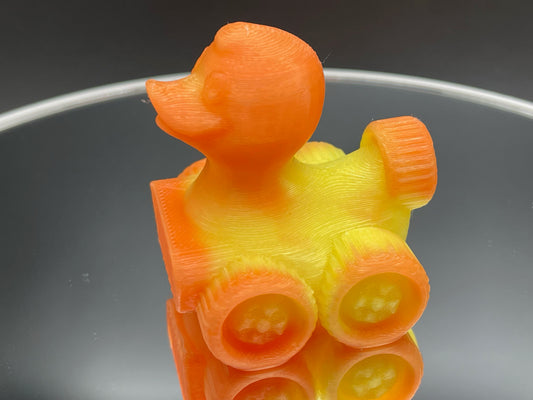 2 Inch Color Changing Orange to Yellow 3D Printed 4x4 Ducks for Duck Duck Jeep Ducking