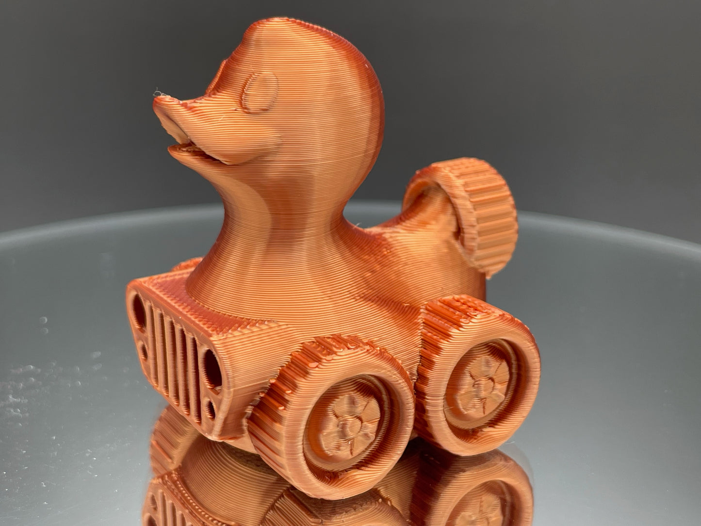 2 Inch Copper Color 3D Printed 4x4 Ducks for Duck Duck Jeep Ducking