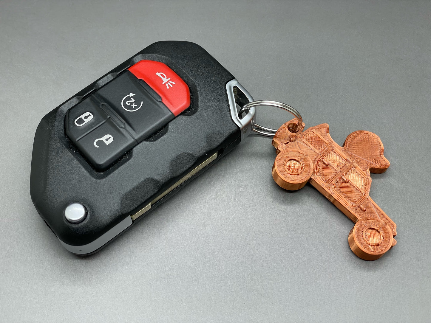 Copper Color Wrangler Style 3D Printed KeyChain Duck for Duck Duck Jeep Fans