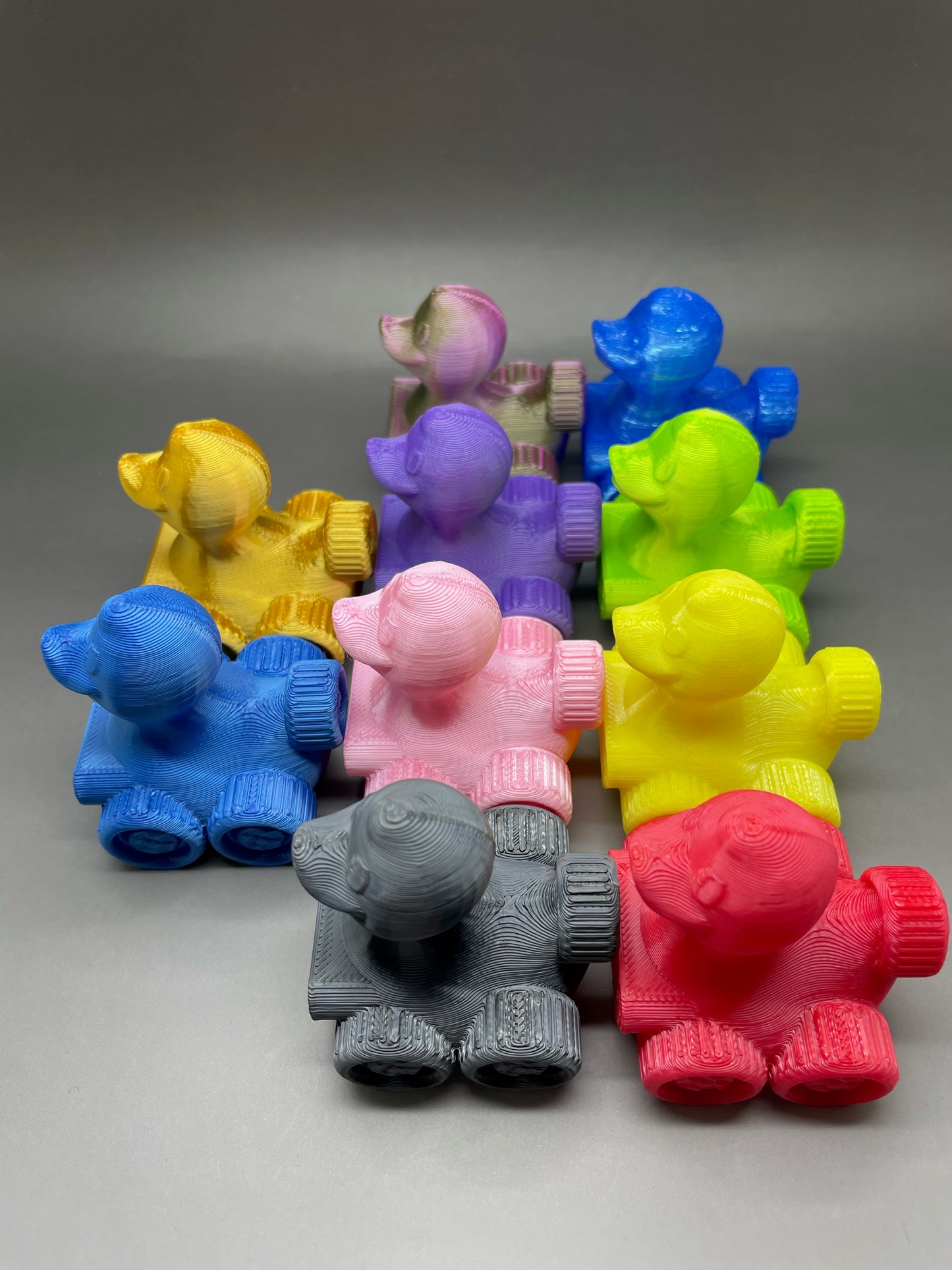 10 Duck Party Pack Random Colors 3D Printed 2 inch 4x4 Ducks for Duck Duck Jeep Ducking