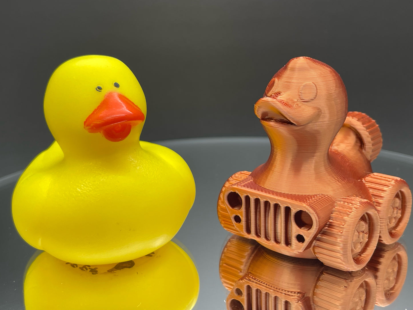 2 Inch Copper Color 3D Printed 4x4 Ducks for Duck Duck Jeep Ducking