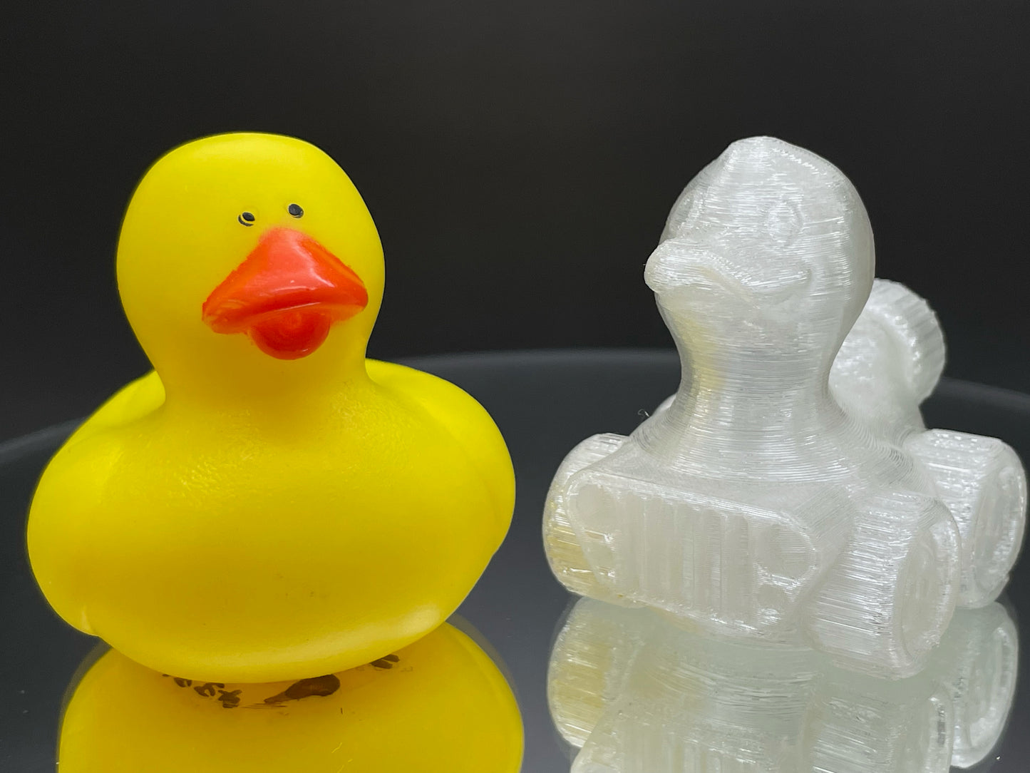 2 Inch Crystal Clear 3D Printed 4x4 Ducks for Duck Duck Jeep Ducking