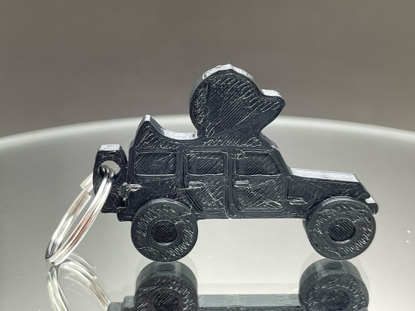 Black Wrangler Style 3D Printed KeyChain Duck for Duck Duck Jeep Fans