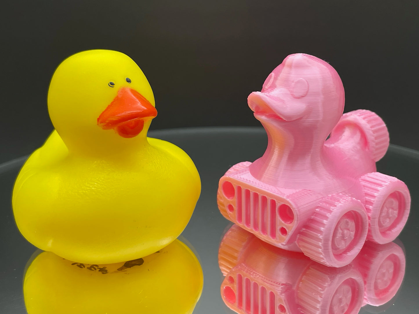 2 Inch Pink 3D Printed 4x4 Ducks for Duck Duck Jeep Ducking