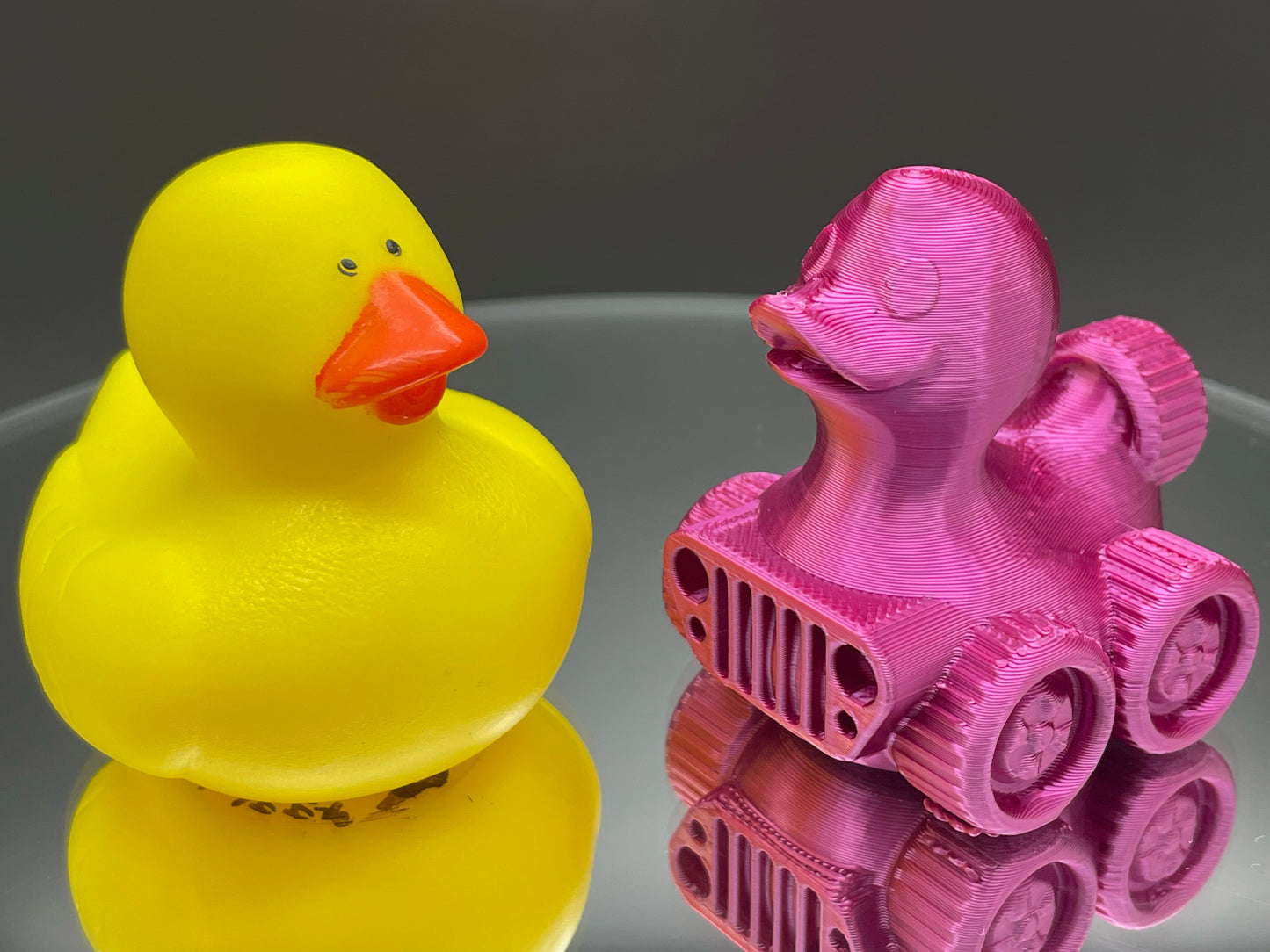 2 Inch Pink Tuscadero 3D Printed 4x4 Ducks for Duck Duck Jeep Ducking