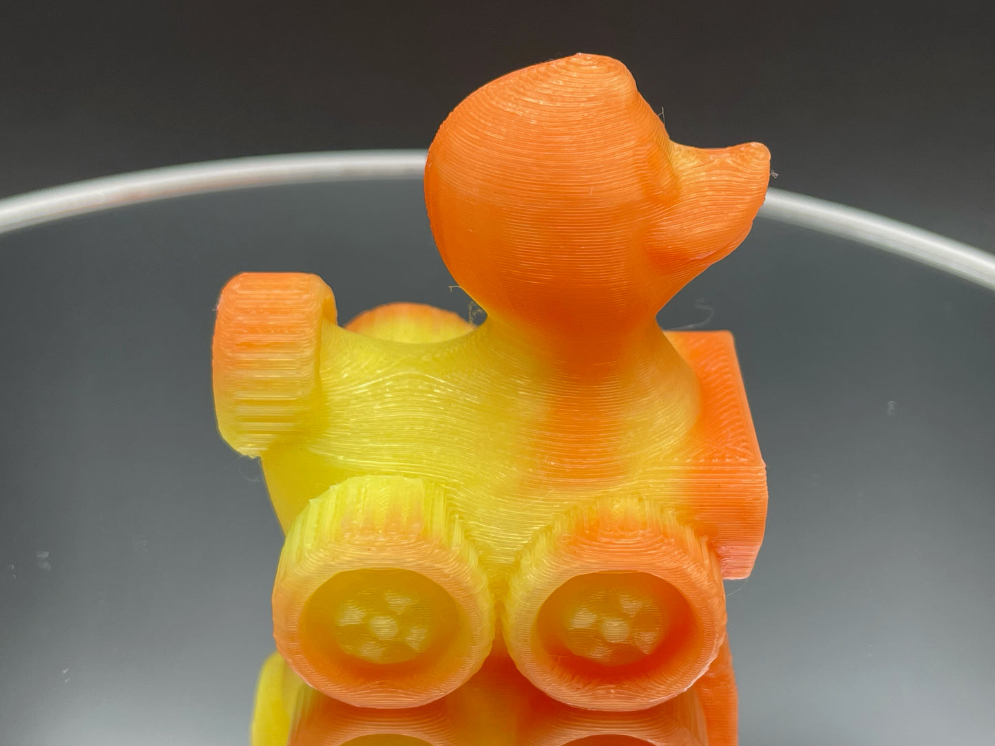 2 Inch Color Changing Orange to Yellow 3D Printed 4x4 Ducks for Duck Duck Jeep Ducking