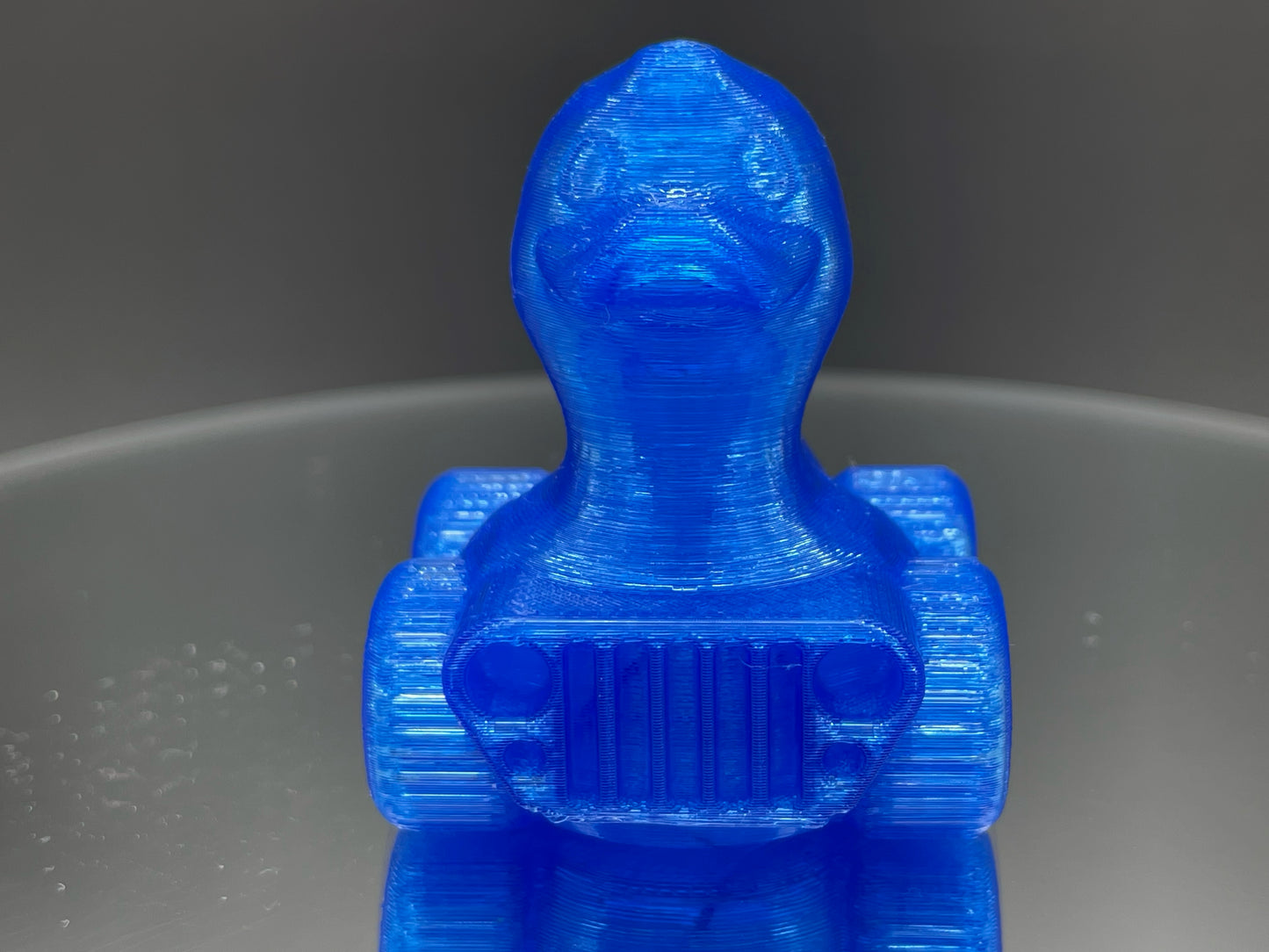 2 Inch Clear Blue 3D Printed 4x4 Ducks for Duck Duck Jeep Ducking